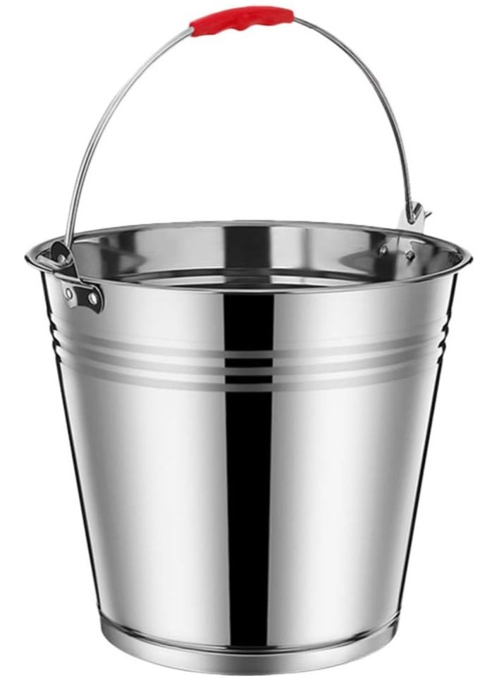 DubaiGallery Stainless Steel Bucket with Handle Water Cleaning Champagne Wine Beer Icebox Garden - Image 2