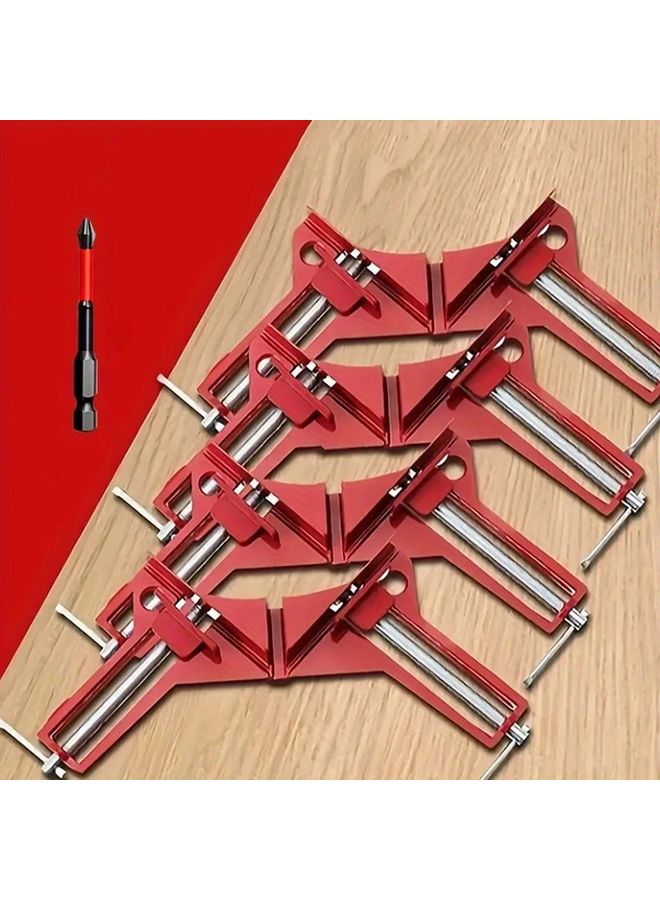 Heavy Duty Right Angle Clamp 90 Degree Woodworking Tool 1pc Red Black - Image 1