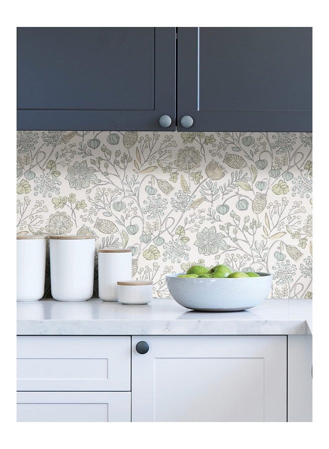 نو وولبيبر ورق جدران قابل للتقشير واللصق باللونين الأزرق والأخضر - Image 4