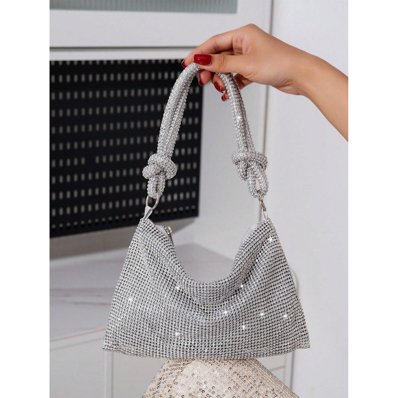 Handmade Rhinestone Knot Evening Clutch Bag - Image 3