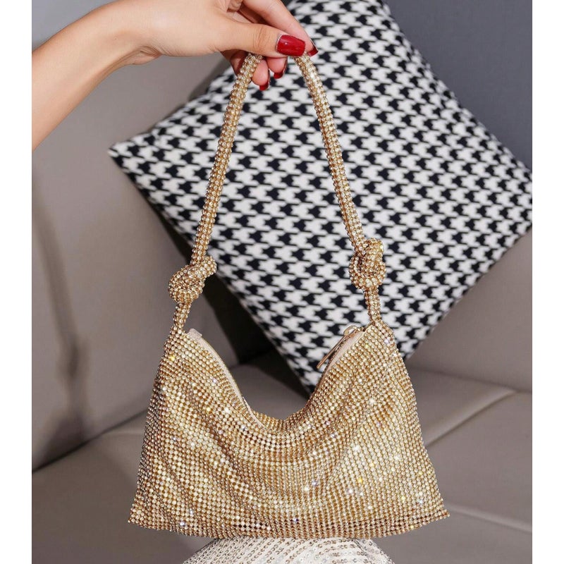 Handmade Rhinestone Knot Evening Clutch Bag - Image 1