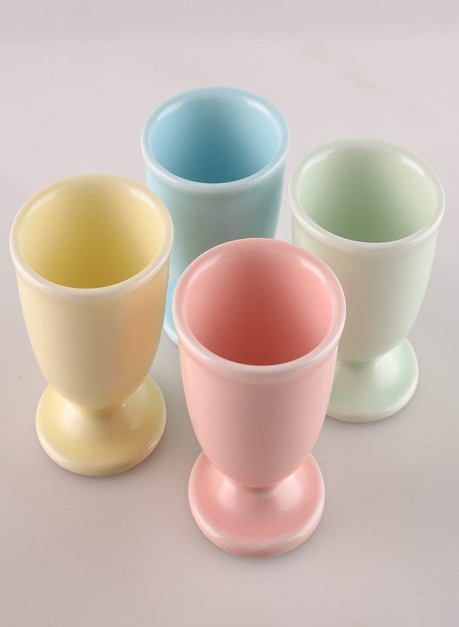 forkmannie Porcelain Egg Cups Ceramic Egg Stand Holders for Soft Boiled Eggs Set of 4 for Breakfast - Image 3