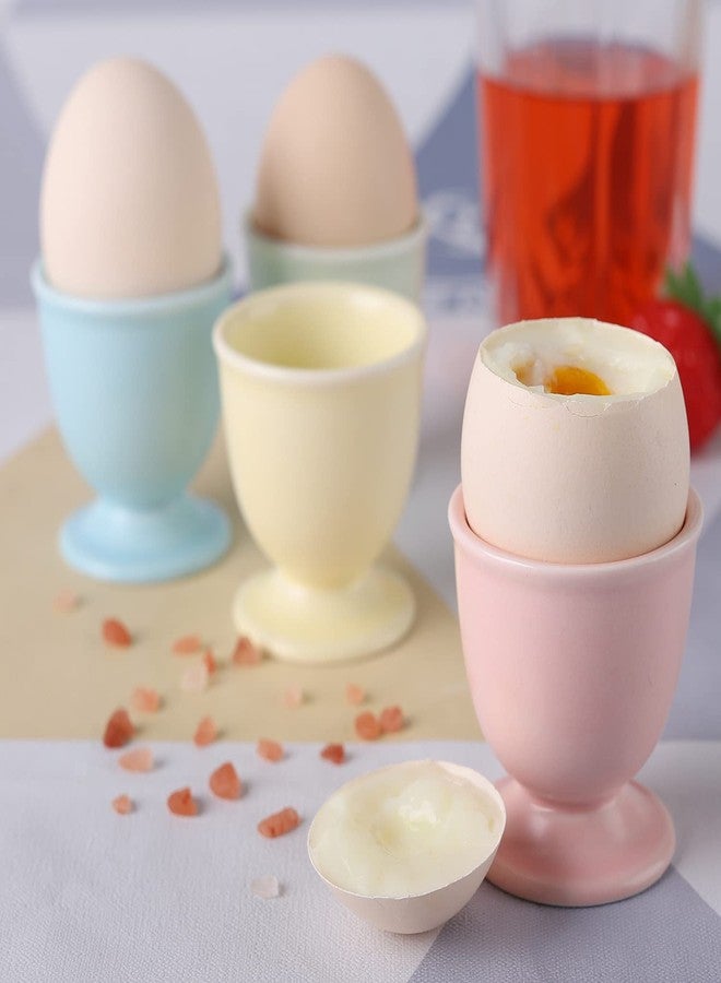 forkmannie Porcelain Egg Cups Ceramic Egg Stand Holders for Soft Boiled Eggs Set of 4 for Breakfast - Image 5