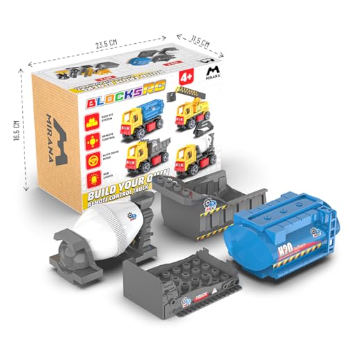 Mirana Build Your Own RC Construction Toy Set for Kids - Remote Control Truck - Multiple Assembly with Auto Drive Mode - AA Battery Operated - Gift for Boys & Girls 4+ Years (Expansion Set 1) - Image 3