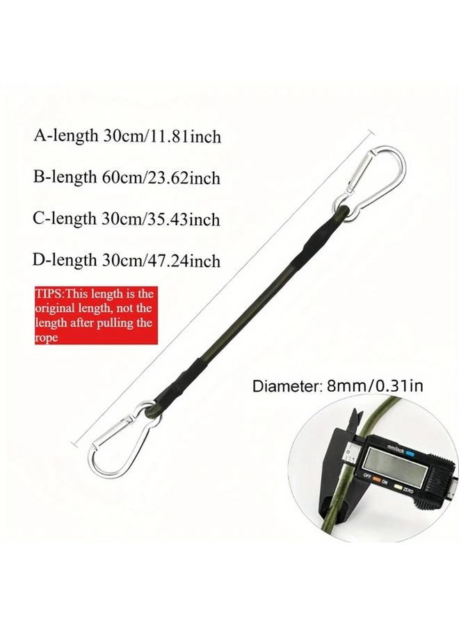 Heavy Duty Bungee Cord 2pcs 60cm 550lb Strength Elastic Rope with Carabiner for Camping Cargo Luggage - Image 4