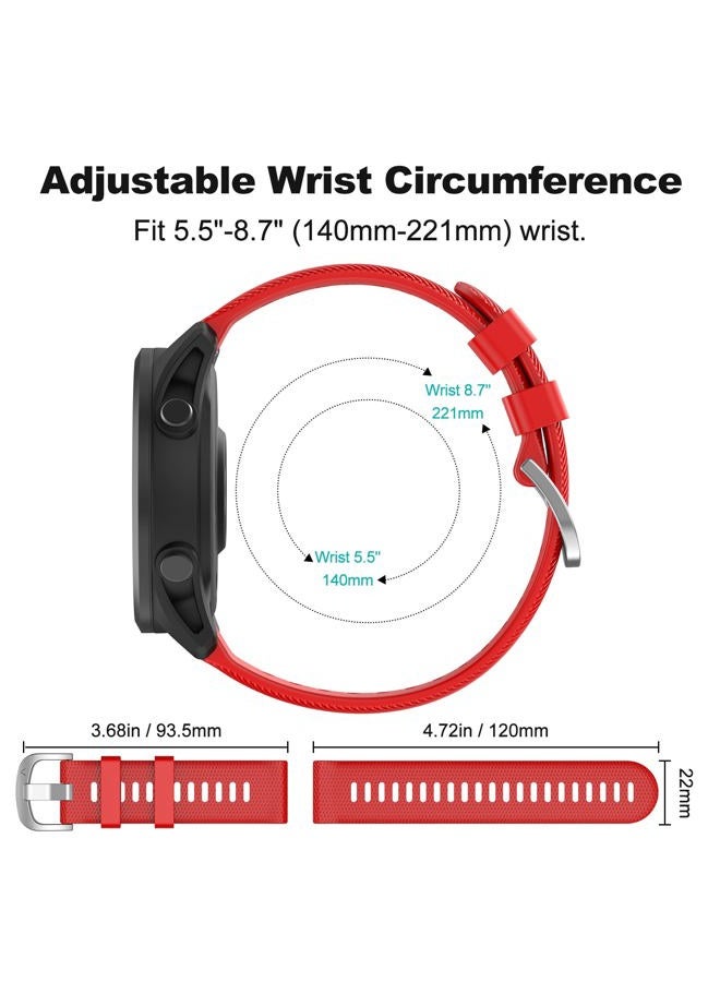 OVERSTEP Compatible with Garmin Vivoactive 4/Active, 22mm Soft Silicone Replacement Strap for Samsung Gear S3 Classic/S3 Frontier/Galaxy Watch 46mm/Galaxy Watch 3 Watch/Huawei Watch GT - Image 5