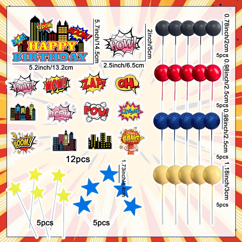 LAST HOE DOWN Superhero Cake Decorations City Cake Decorating Superhero Themed Party Decoration - Image 2