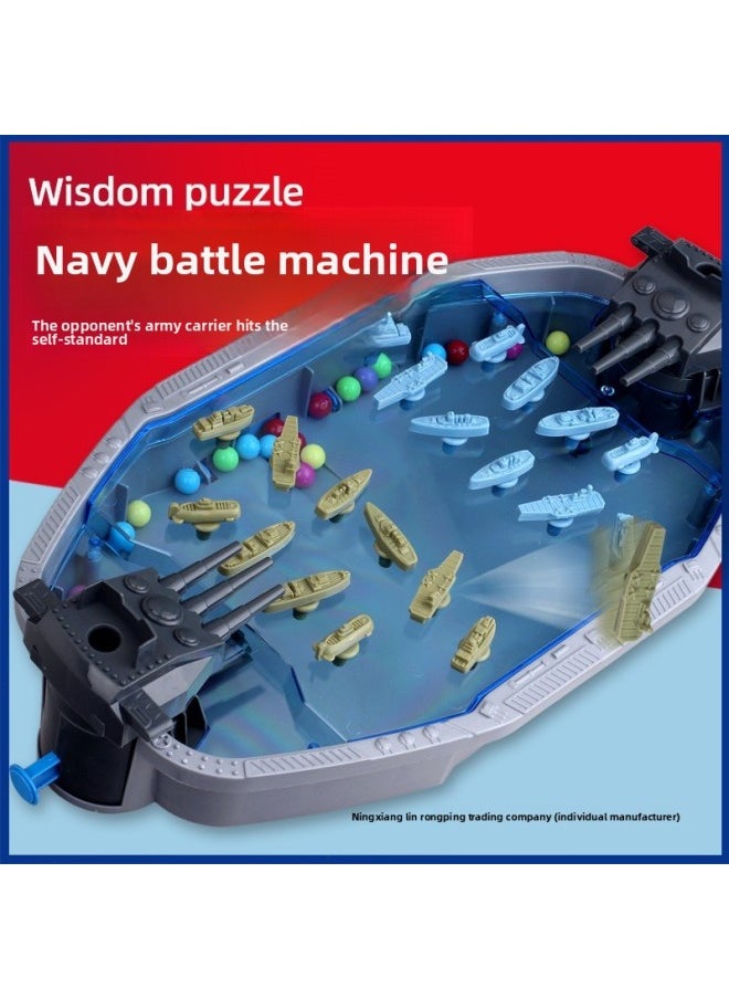 Generic - Children's Desktop Double Battle Plate Aircraft Carrier Ship Sea Army Ejection Bead Toy Girl Boy Parent-Child Interactive Game-Specification:(soldier Model) Ejection Machine 707-133 (additional Version) - Image 1
