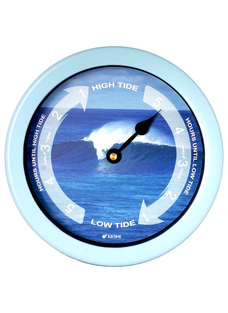JUSTIME JUSTIME 85 Inch Atlantic Tide Clock for East Coast High Tide Low Tide Clock with Plastic Water Resistant Case Colorful Graphics Designed Home Wall DcorTT022Wave L Blue 