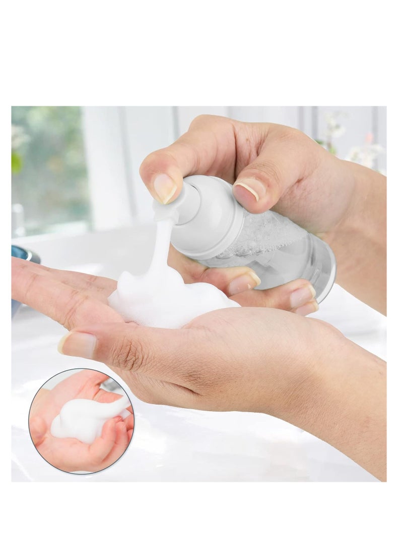 SYOSI 2oz Foam Pump Bottle, 6PCS Empty Travel Foaming Dispenser, Pump Bottle Dispenser, Mini Plastic Foam Dispenser Bottle, for Hand Soap, Lash Cleanser, Shampoo, Cosmetics Packaging, 60ml, Clear  - Image 2