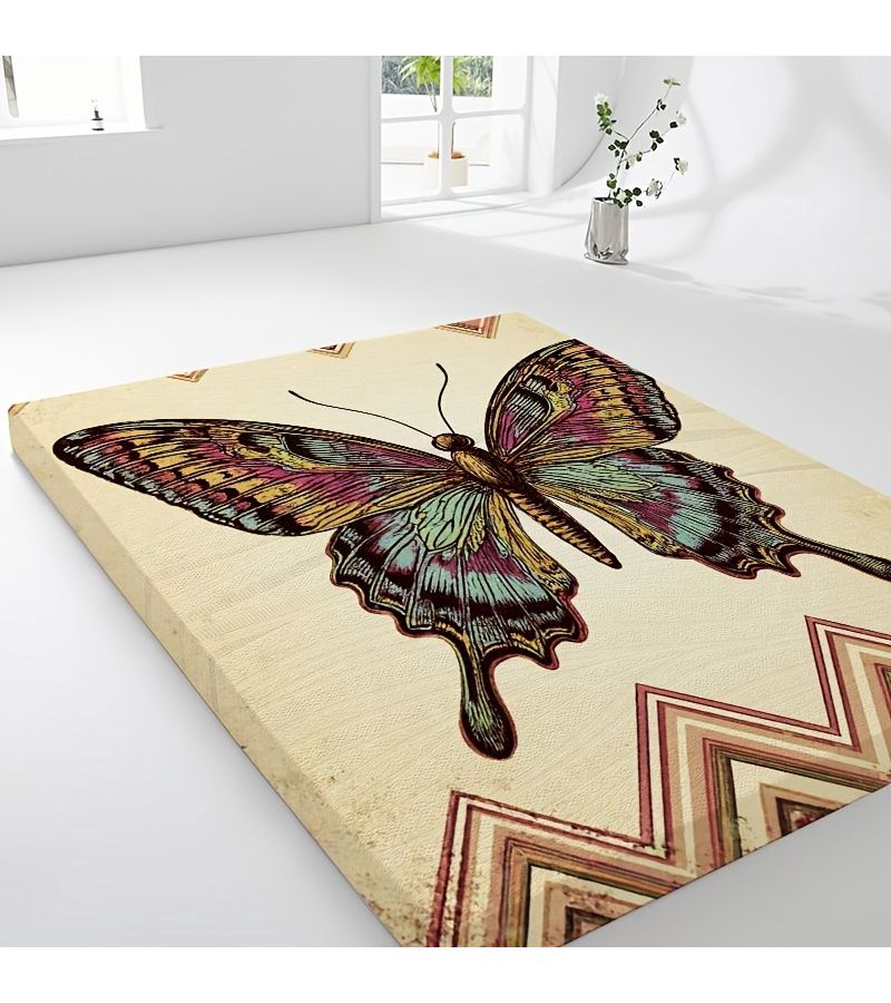 فراش رفيع بنقشة جناح فراشة، مطبوع رقميًا، مقاس 90×200 سم (35.43×78.74 بوصة)، سُمك 3.4 سم، بتصميم أنيق وسهل الاستخدام، مناسب لغرفة النوم، السكن الجامعي، والاستخدام الخارجي والسفر. قابل للطي، يوفر مساحة التخزين، ومريح للحمل، وحدة واحدة. - Image 3