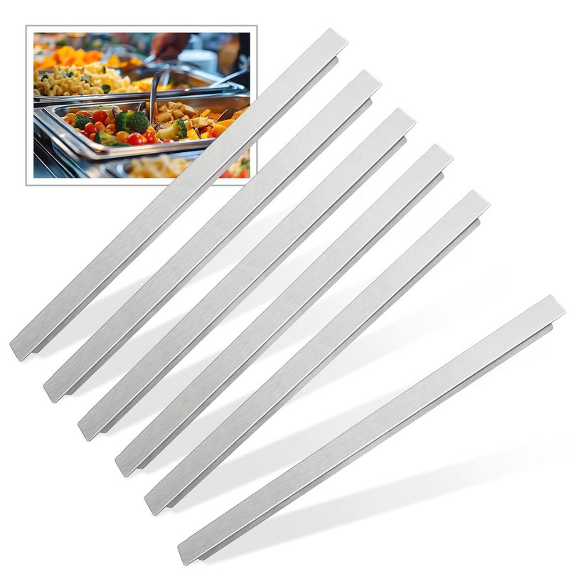 Philbinden 6 Pcs Stainless Steel Adaptor 12 Inch Metal Table Adapter Bar Long Divider for Hotel Restaurant Catering Home Commercial Food Service Accessories - Image 1