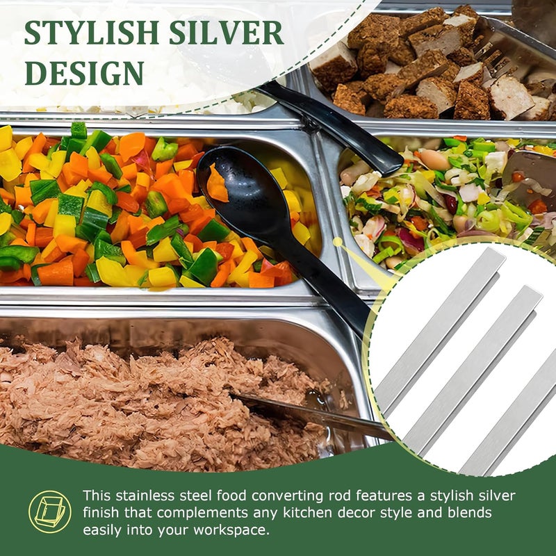 Philbinden 6 Pcs Stainless Steel Adaptor 12 Inch Metal Table Adapter Bar Long Divider for Hotel Restaurant Catering Home Commercial Food Service Accessories - Image 4