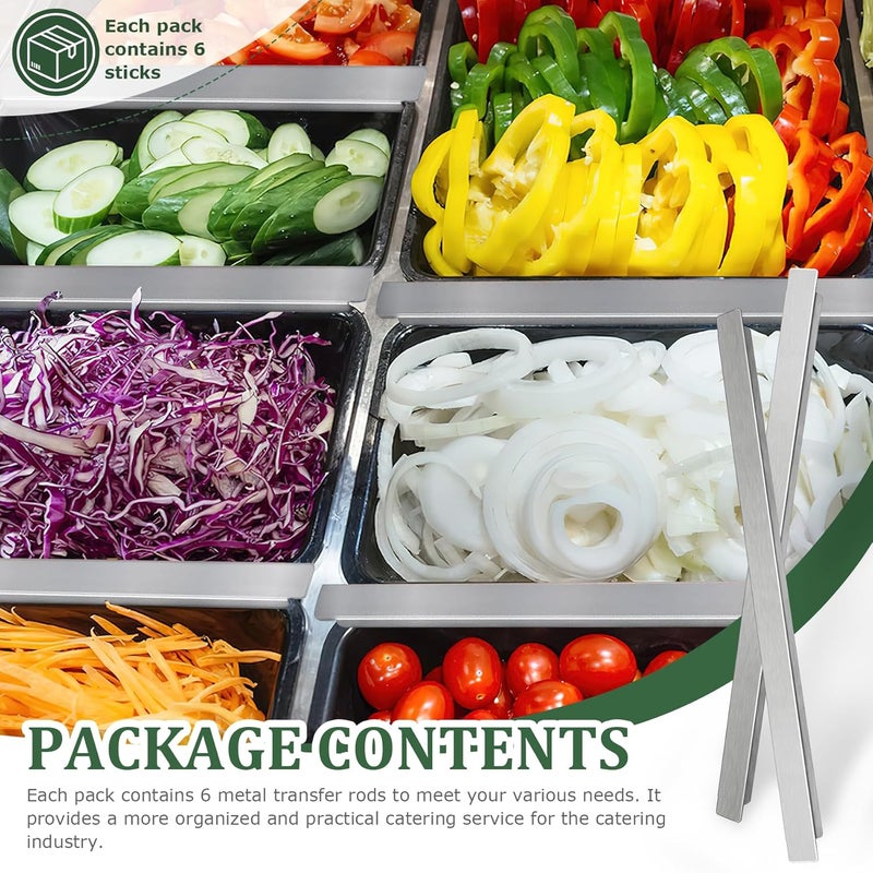 Philbinden 6 Pcs Stainless Steel Adaptor 12 Inch Metal Table Adapter Bar Long Divider for Hotel Restaurant Catering Home Commercial Food Service Accessories - Image 5