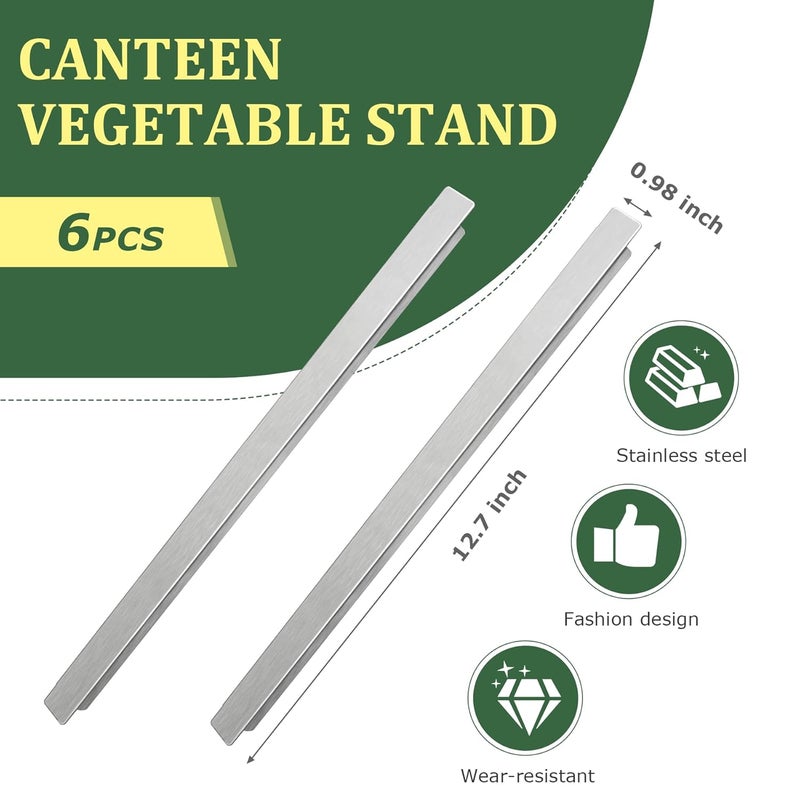 Philbinden 6 Pcs Stainless Steel Adaptor 12 Inch Metal Table Adapter Bar Long Divider for Hotel Restaurant Catering Home Commercial Food Service Accessories - Image 2