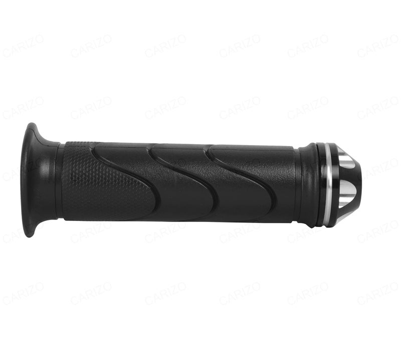 AUTOVEA Motorcycle Handle Grips/Cover, Anti Slip (Design - Diamond Black & Silver) Compatible with All Indian Bikes | Motorcycles | RE Bullets - Image 2