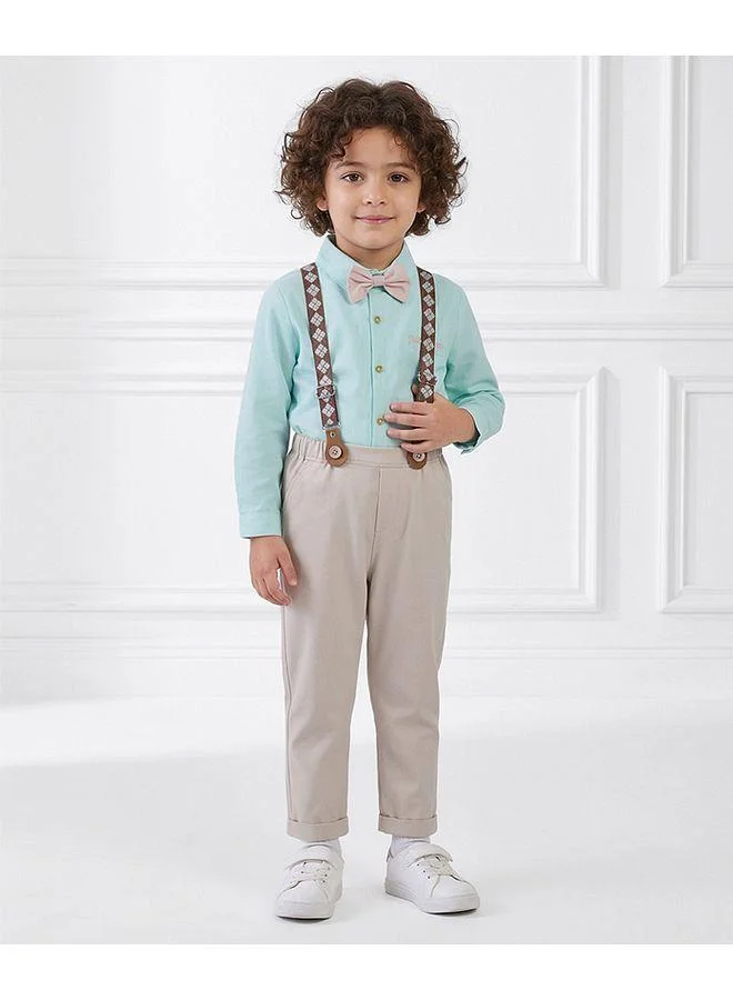 Mark & Mia Mark & Mia Solid Full Sleeves Party Suit - Blue/Grey