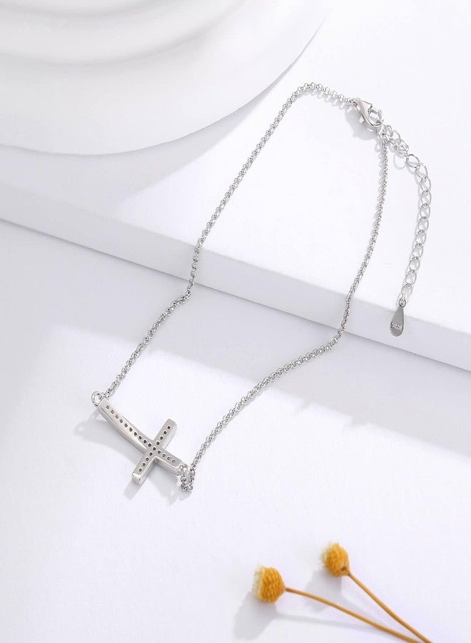 Sariel Cross Anklets for Women 925 Sterling Silver Adjustable Faith Ankle Bracelets 9+2 Inch - Image 4