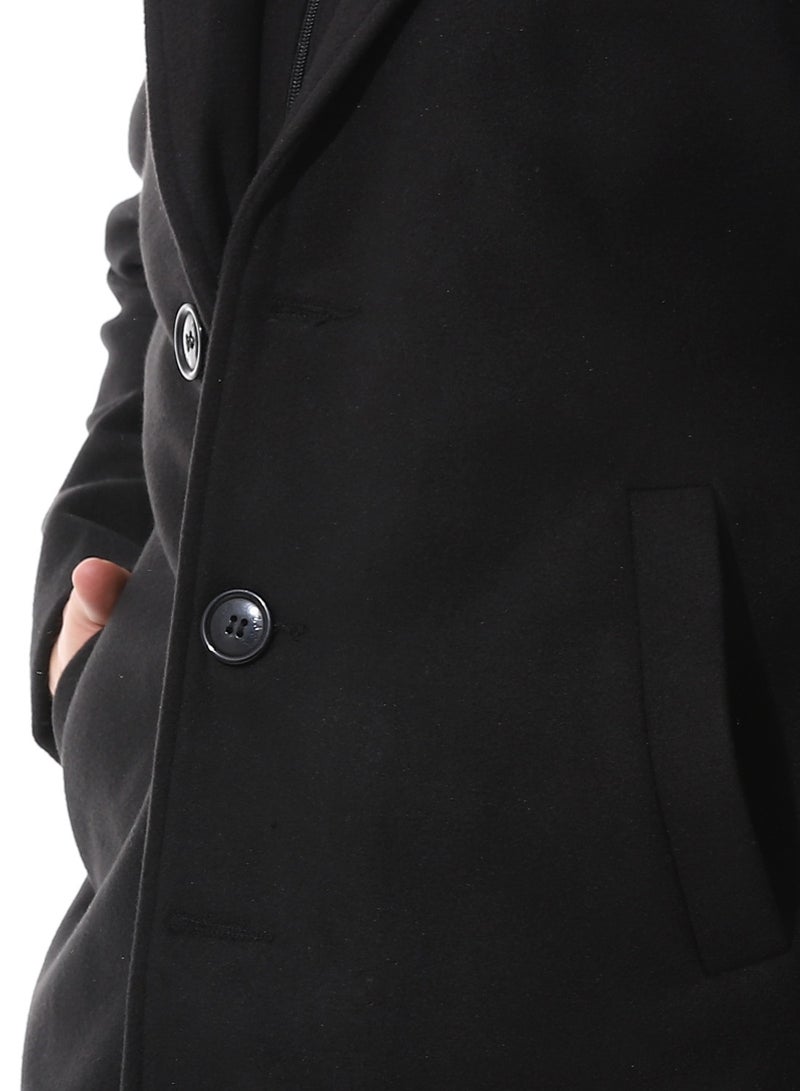 Andora Gogh Hooded Double Closure Coat_Black - Image 4