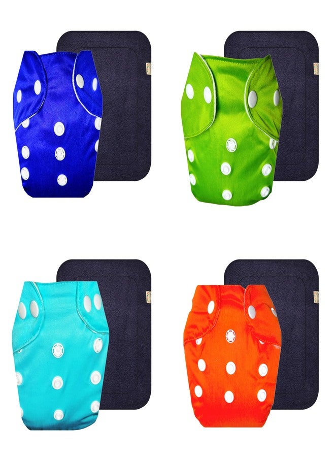Dumbledo Lite Cloth Diaper with Black Insert (Pack of 4) | Dry Feel and Comfortable | Breathable | Easy to Clean | Everyday Diapering Essential | 3 Months - 2 Years | Unisex Baby - Image 1