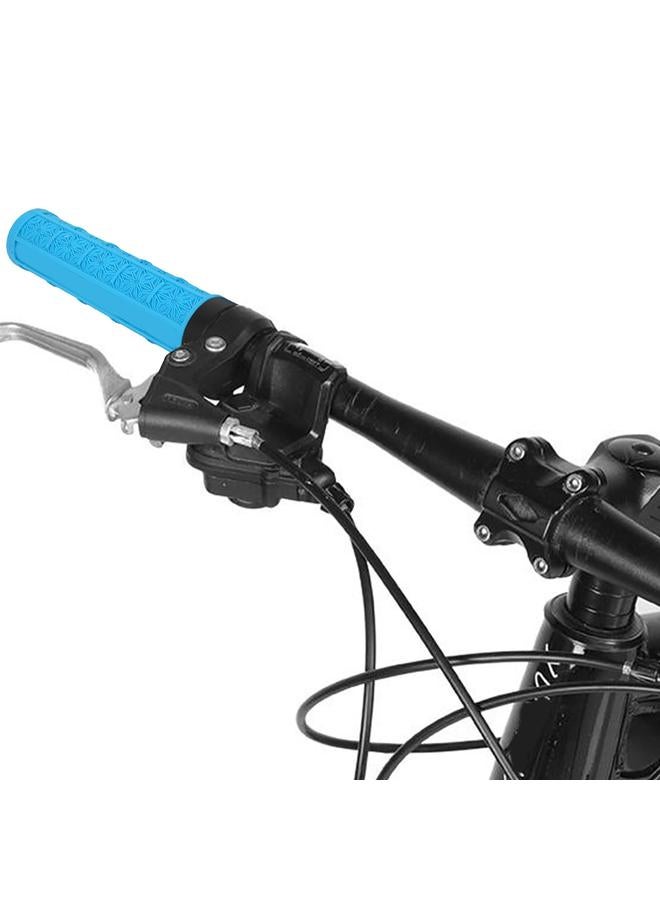 1Pair Mountain Bike Silicone Handlebar Grip Cover Unilateral Locked Non-slip Bicycle Accessory(blue )