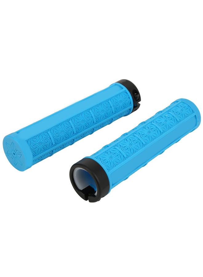 1Pair Mountain Bike Silicone Handlebar Grip Cover Unilateral Locked Non-slip Bicycle Accessory(blue )