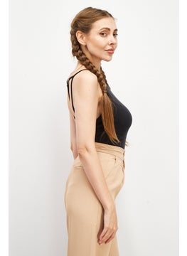 Reserved Women Solid Sleeveless Bodysuit, Black  - Image 3