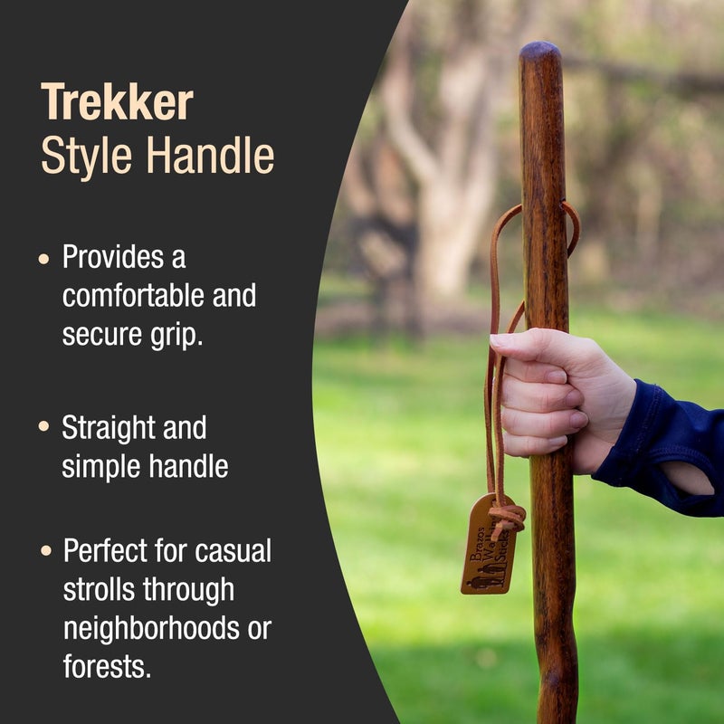 Brazos 55" Texas Traveler Brazos Walking Stick â€“ Handcrafted Red Pine Wooden Walking Sticks for Seniors Balance, Lightweight & Durable Wooden Walking Sticks for Hiking, Walking Sticks for Women and Men - Image 4