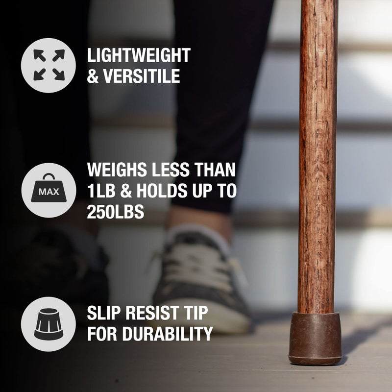 Brazos 55" Texas Traveler Brazos Walking Stick â€“ Handcrafted Red Pine Wooden Walking Sticks for Seniors Balance, Lightweight & Durable Wooden Walking Sticks for Hiking, Walking Sticks for Women and Men - Image 5