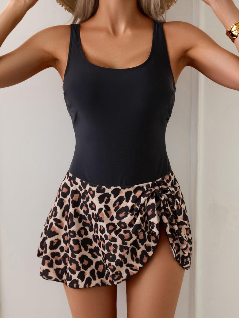 Eomenie One Piece Swimdress Swimsuits for Women Tummy Control Swim Dresses Skirt Bathing Suit - Image 2
