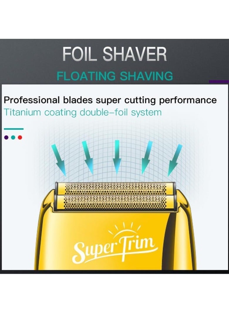 VGR Professional Foil Shaver (Model V-332), Dual Independent Floating Foils, LED Display, USB Rechargeable, Gold. gold - Image 3
