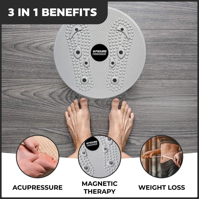 Figure Trimmer Daiwa Felicity Figure Trimmer Ab Twister Board - Waist Twister Machine for Core & Abs Exercise - Waist Twisting Fitness Tool, Dizzy Disc Twist Board for Slimming Workout with Magnets Reflexology - Image 5