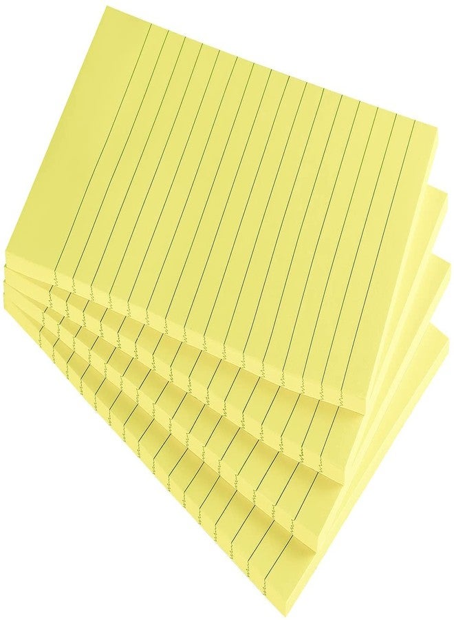 إمبرينت ملاحظات لاصقة مطبوعة، مقاس 4×6 بوصة، مسطرة، عبوة من 4 قطع، لون أصفر - Image 1