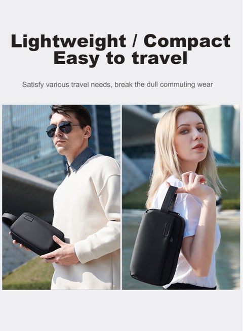 حقيبة يد للسفر ، حقيبة يد محفظة هاتف متينة لأدوات الزينة للرجال