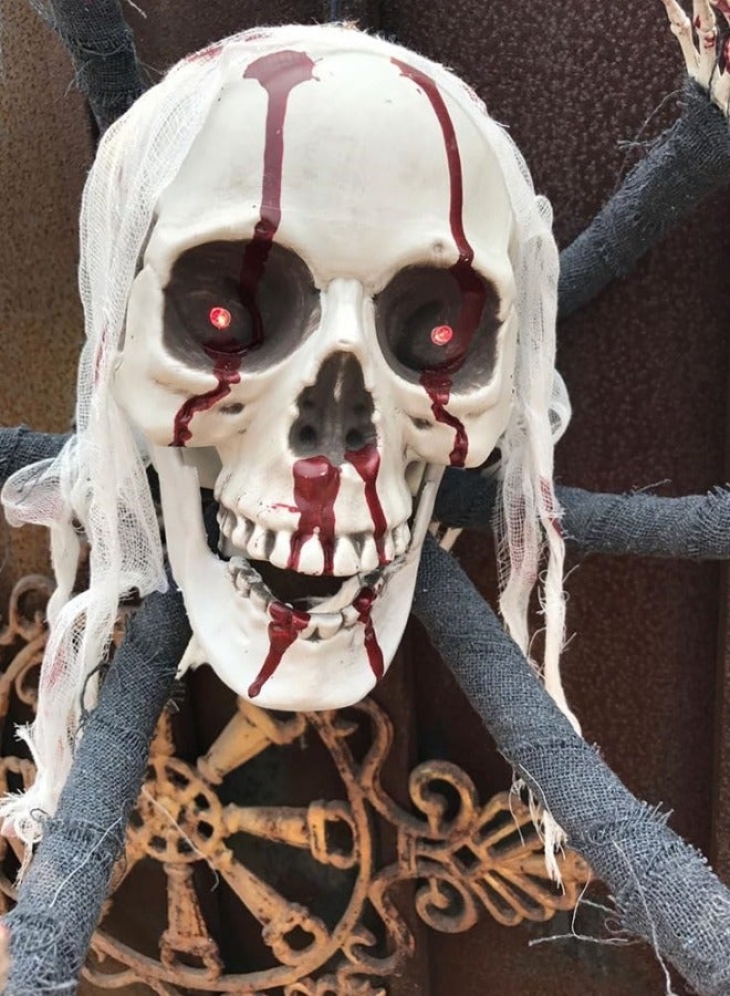 CCOVERY Skull Decoration, Glowing and Sound Emitting Skeleton with Six Electric Pendants for festival Garden Decorations, Decorative Luminous Lamp Props - Image 2