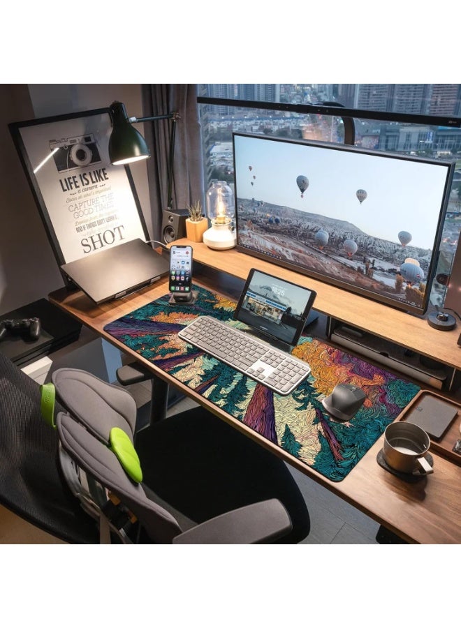 Starry Forest 2 Mouse Pad Extended Gaming Mouse Pad with Stitched Edges 70×30cm XL Desk Mat for Gaming, Office, Keyboard, Mouse, Laptop, Workstation and Professional Desk Setups - Image 3