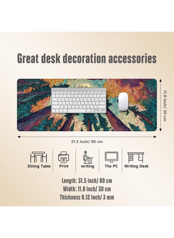 Starry Forest 2 Mouse Pad Extended Gaming Mouse Pad with Stitched Edges 70×30cm XL Desk Mat for Gaming, Office, Keyboard, Mouse, Laptop, Workstation and Professional Desk Setups - Image 4