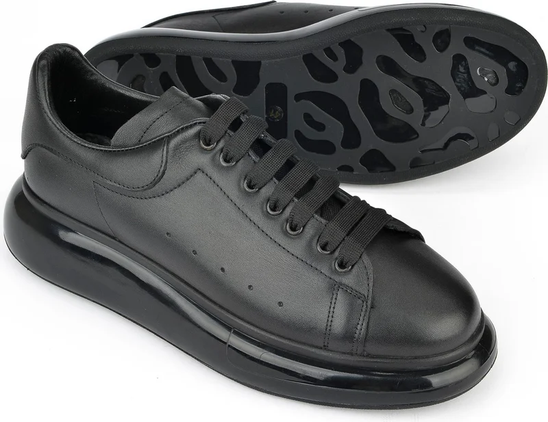 زيا , Men's Leather Sneaker 143423Z120 Black
