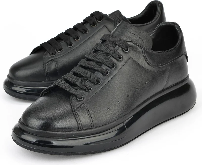 زيا , Men's Leather Sneaker 143423Z120 Black