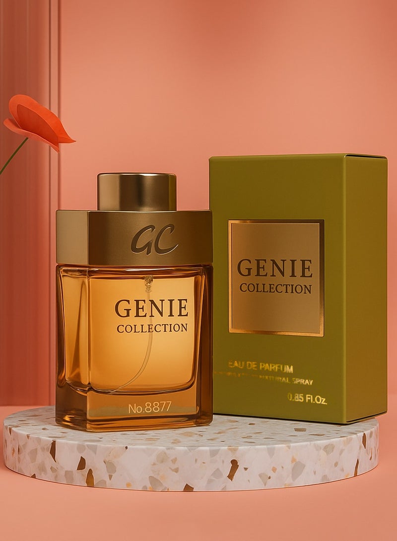 Genie Collection Luxury Men’s Perfume Genie Collection No. 8877 | Premium Long Lasting Perfume for Men with Aromatic, Fresh & Amber Accords – 25ml EDP - Image 1