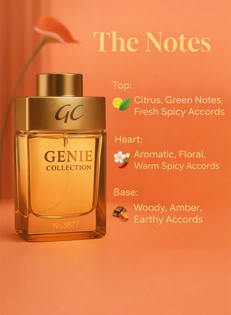 Genie Collection Luxury Men’s Perfume Genie Collection No. 8877 | Premium Long Lasting Perfume for Men with Aromatic, Fresh & Amber Accords – 25ml EDP - Image 2