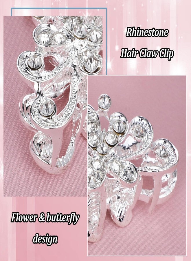 Mbaiyo 2 Pcs Rhinestone Hair Claw Clips, Sparkly Diamond Fancy Hair Clips for Women Silver Crystal Bling Claw Clip Glitter Diamond - Image 5