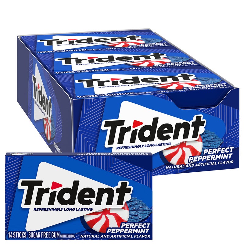 Trident Perfect Peppermint SugarFree Chewing Gum 12 Packs of 14 Pieces 168 Total Pieces - Image 3