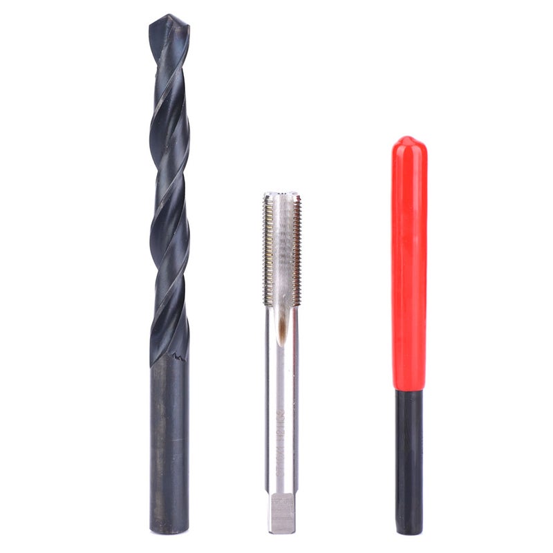 17Pcs Thread Repair Kit Stainless Steel Twisted Drill Tap Wrench Threaded Insert Tool M10x1 - Image 3