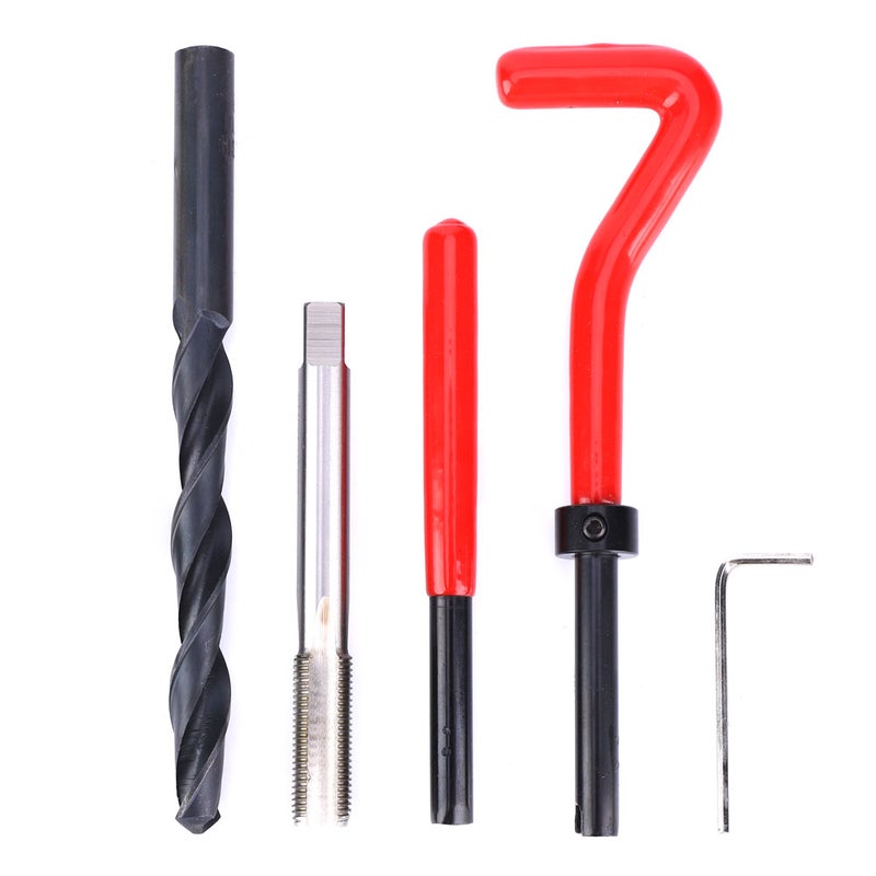 17Pcs Thread Repair Kit Stainless Steel Twisted Drill Tap Wrench Threaded Insert Tool M10x1 - Image 1