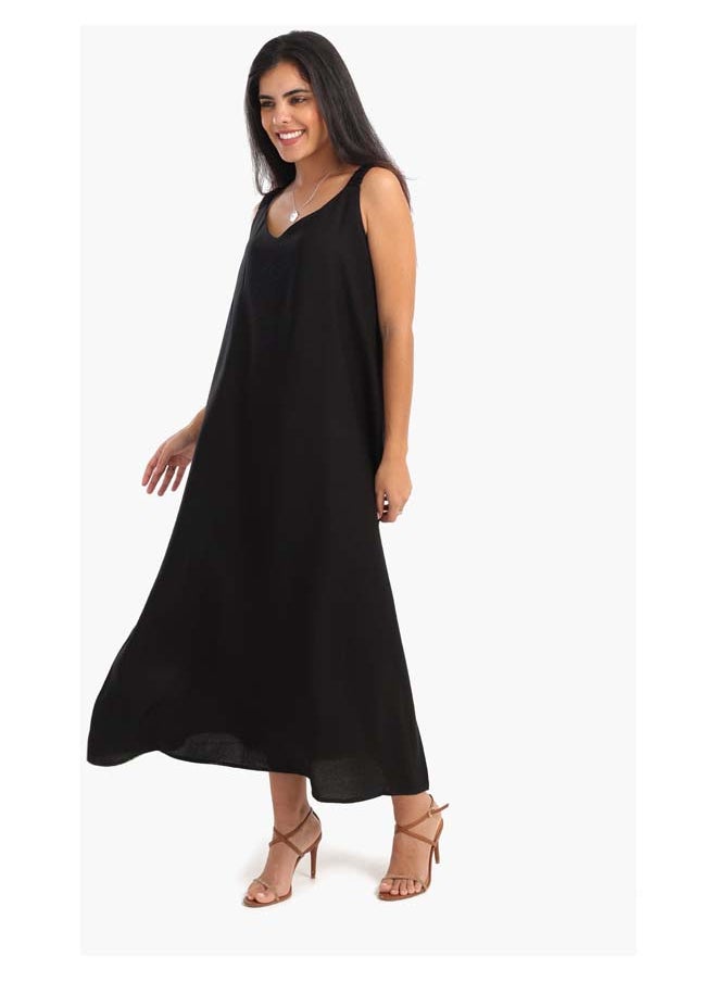 Clue Chic V-Neck Midi Dress  - Image 1