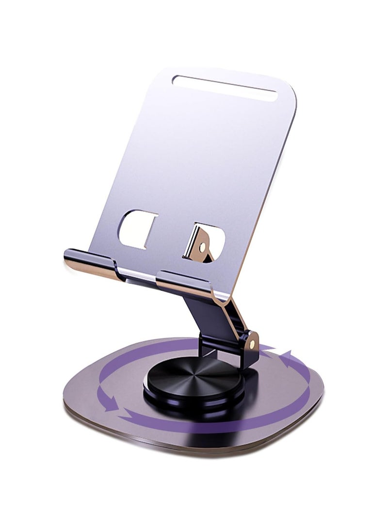 360°Rotating Phone Holder for Desk, Portable & Foldable Cell Phone Stand for Office & Kitchen, Adjustable Tablet Stand for All Mobile Phones, iPhone, iPad, Nintendo Switch (purple) - Image 1