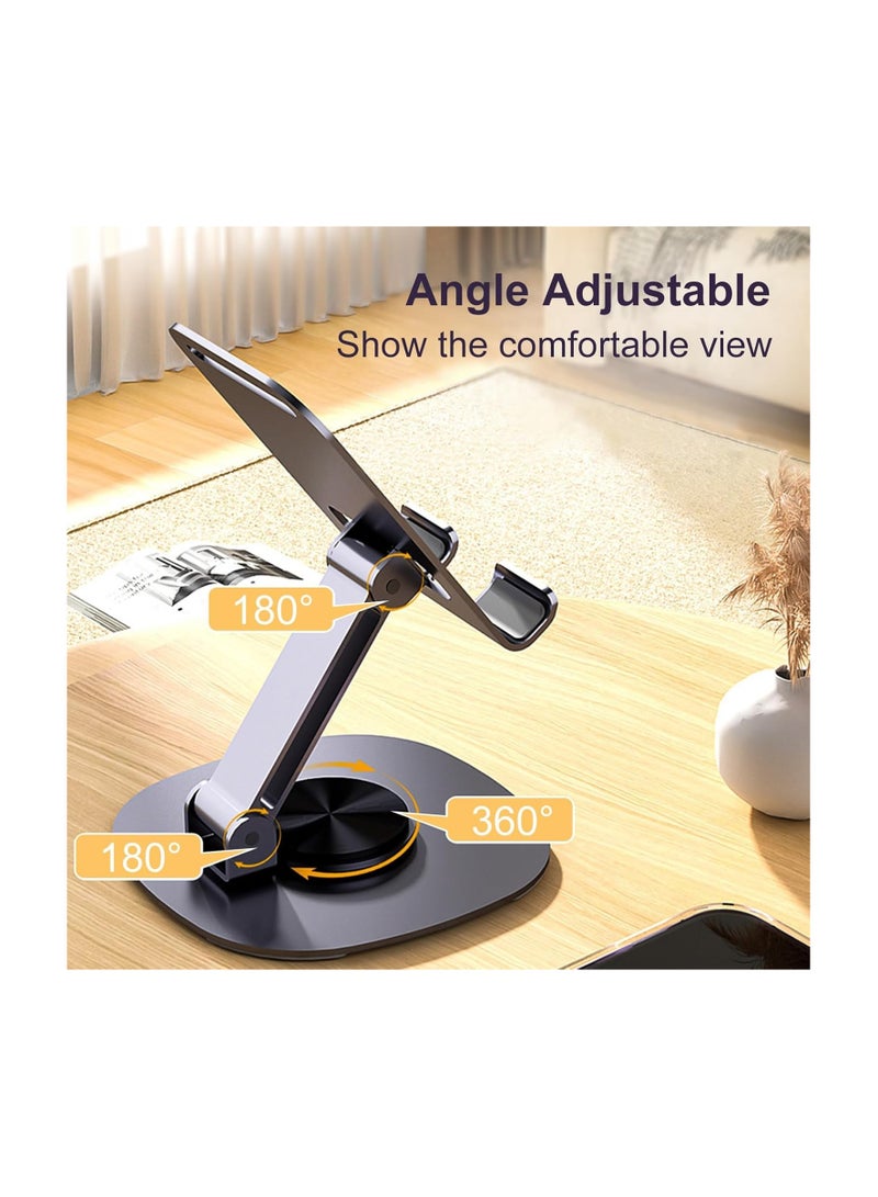 360°Rotating Phone Holder for Desk, Portable & Foldable Cell Phone Stand for Office & Kitchen, Adjustable Tablet Stand for All Mobile Phones, iPhone, iPad, Nintendo Switch (purple) - Image 2