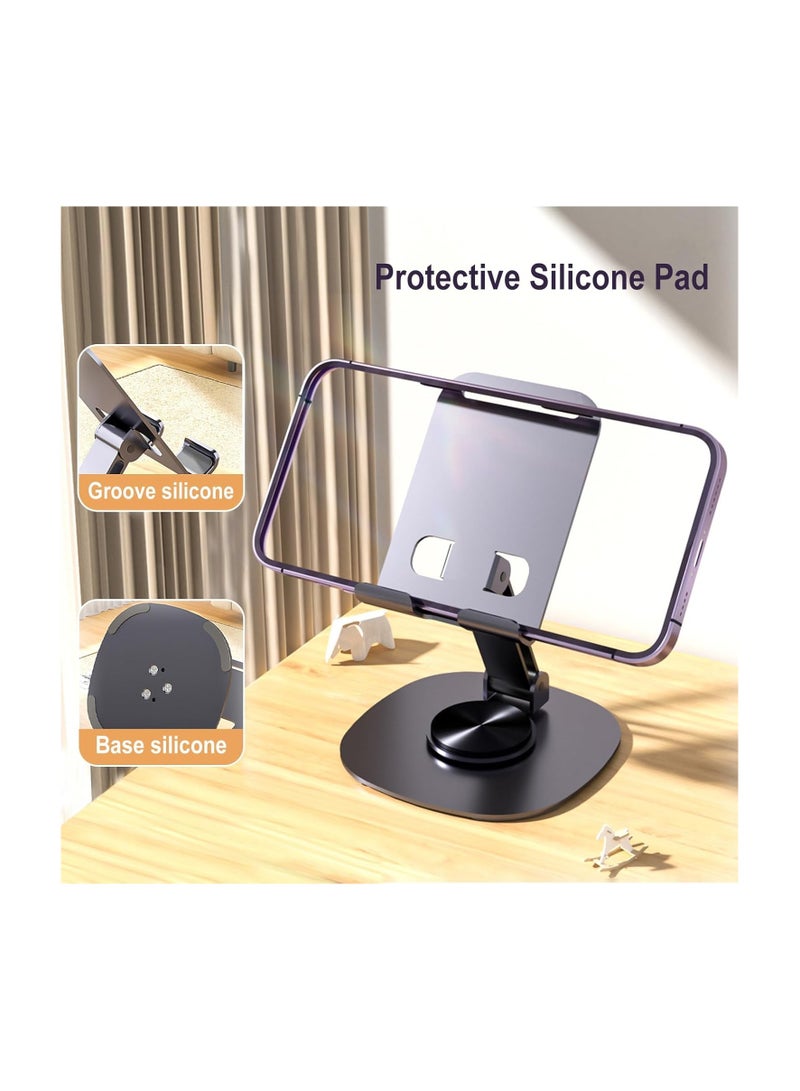 360°Rotating Phone Holder for Desk, Portable & Foldable Cell Phone Stand for Office & Kitchen, Adjustable Tablet Stand for All Mobile Phones, iPhone, iPad, Nintendo Switch (purple) - Image 3