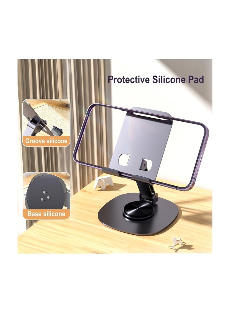 360°Rotating Phone Holder for Desk, Portable & Foldable Cell Phone Stand for Office & Kitchen, Adjustable Tablet Stand for All Mobile Phones, iPhone, iPad, Nintendo Switch (purple) - Image 4
